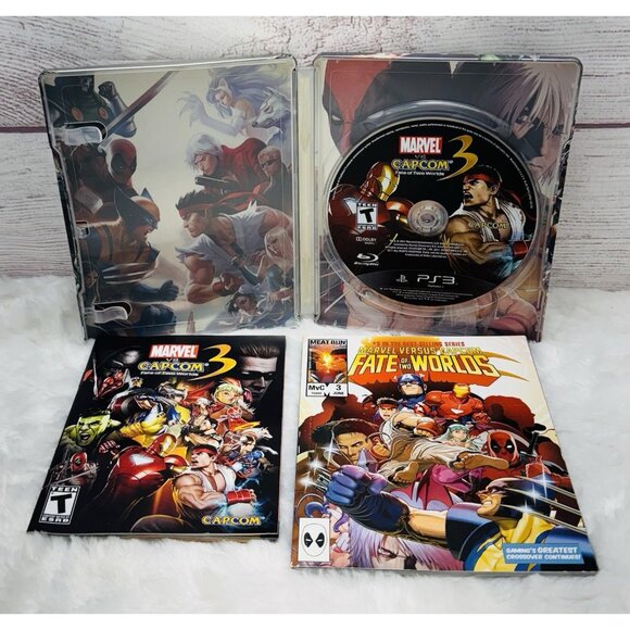 Marvel Vs Capcom 3 Fate of Two Worlds (PS3, 2011) Special Edition Steelbook USED - Picture 7 of 9